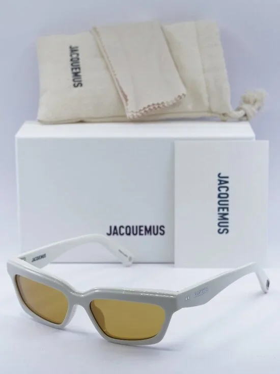 Jacquemus SALON JAC/62 C3 Sunglasses White Rectangle Frame  display picture 3